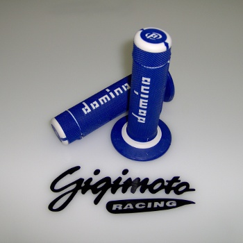 Coppia Manopole bianco/blu Domino